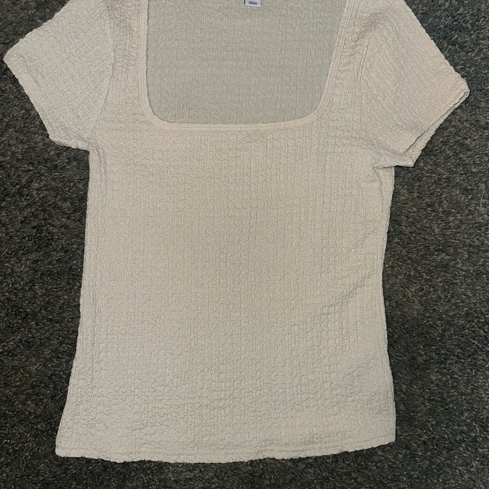 Old Navy Cream Textured Blouse